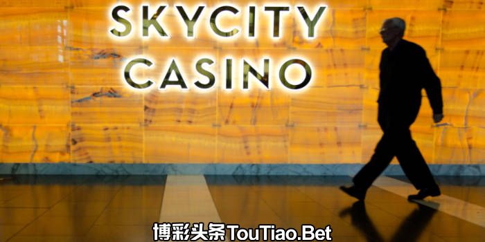 SkyCity Casino and a person crossing it.